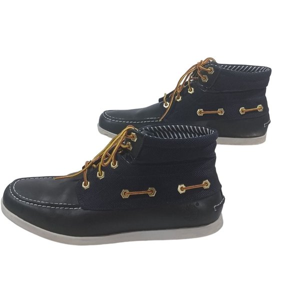 Timberland Black Newmarket Canvas Leather 4 Eye Nautical Boots Deck Shoe… main image 5